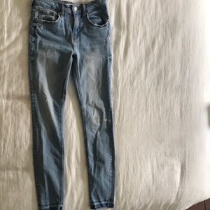 Zara light distressed skinny jeans